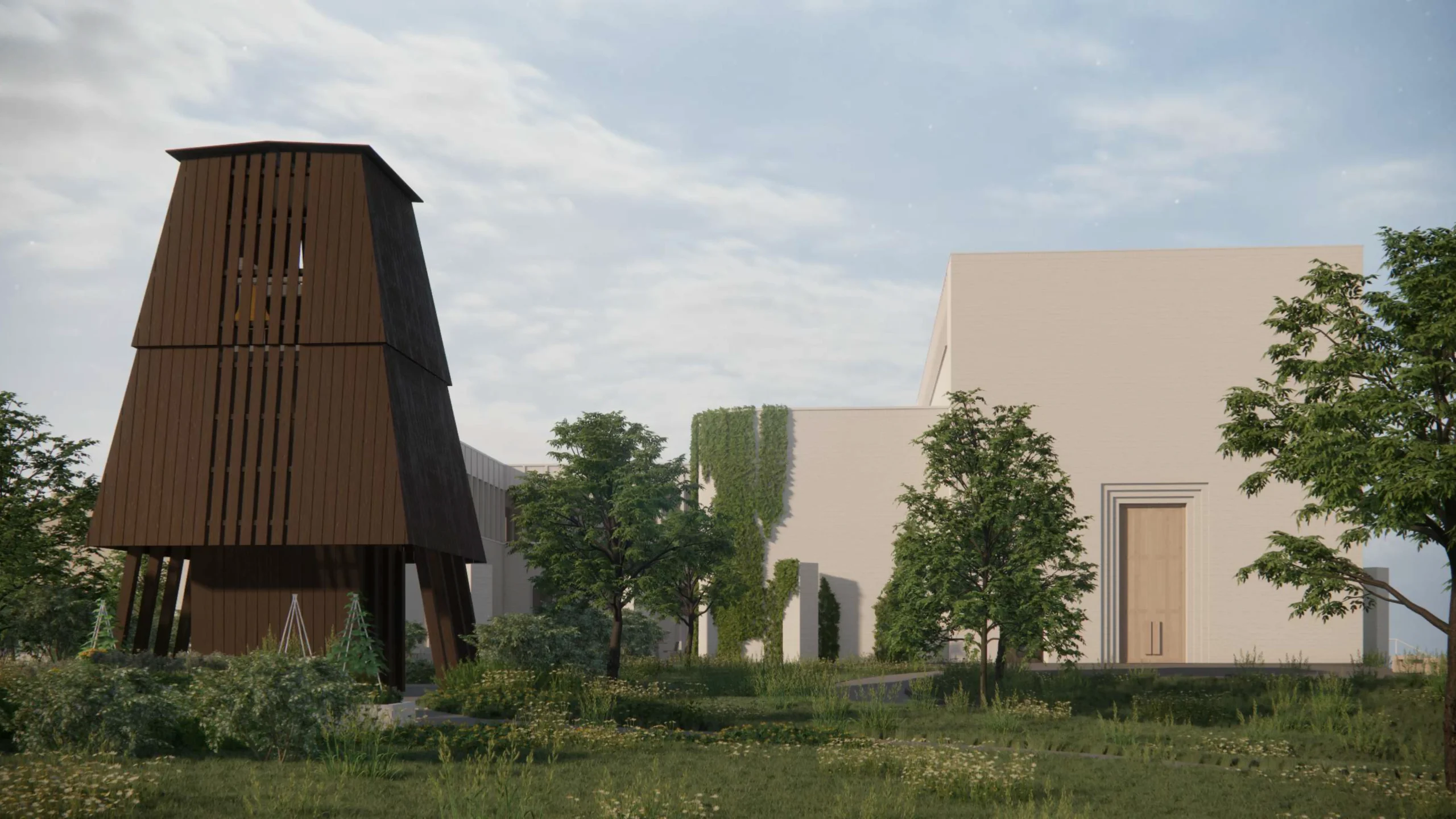 Illustrasjon av Nye Charlottenlund kirke